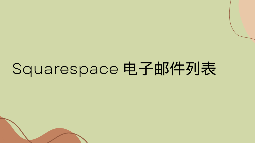 Squarespace 电子邮件列表